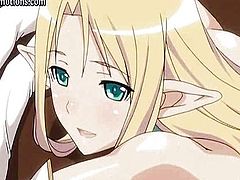 Blonde hentai elf with stockings