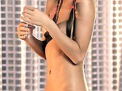 Beauty divine. Staring Guerlain. Softcore action as this petite babe slowly strips of her clothes and shows off her lovely soft body and lovely small titties, and a shaved pussy. watch as she massages oil oil over her smooth skin until it glistens.