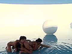 Lusty wild and very horny lesbian pornstars with smoking hot bodies Bree Daniels, Celeste Star, Hayden Hawkens, Kirsten Price, Malena Morgan and Sammie Rhodes get nasty during photo shoot in the pool.