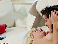 Natalie Heart and Chloe Foster explore each other's body and discover how good pussy licking feels.