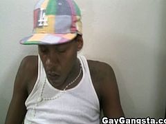 Welcome to GayGangsta.com the number one site online for hardcore black gangsters.All these exclusive movies have the hottest black thugs we can find anywhere. Watch this Solo black guy manage to masturbate his huge dick at any angle until he gets his pleasure and release with a full load of cum.