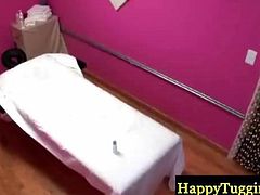 Blonde asian masseuse makes a cock happy
