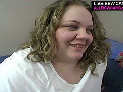 The guy she is going to make porn clip with is three time smaller than her. Though he is skinny dude he's got big dick. So she takes the rod in her mouth with pleasure.