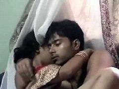 Kissing and fondling cute young Indian girl