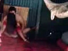 Bangladeshi chubby guy fucking his wife who's in red saree