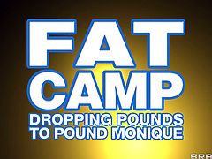 Monique has a fat camp where she pays special attention to those persons that need a serious work out. She puts everyone to work but when this muscled guy enters the room and she sees his fit body, well Monique gets working this time. She kneels like a whore after getting those boobs licked and blows the guy
