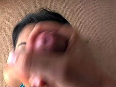 Asian slut Mika Tan does her best to make her fuck buddy explode. She sucks his hard dick like theres no tomorrow and then gets her nice juicy tits fucked. He finally shoots his load on her face.