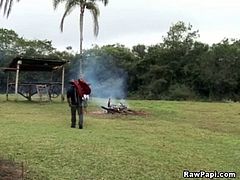Watch these horny and sexy Latino studs in their outdoor barebacking action at ranch.Enjoy sucking the long hard cock and fucking the tight ass hole in the nastiest way and gives a cumshot in the end