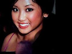 Cumshower on Brenda Song 3