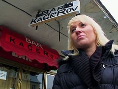 Watch this hot and blond bitch suck that large cock for money right outside the streets in Mofos Network sex clips.