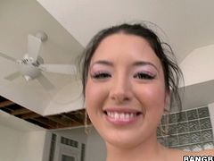 Watch this hot asian babe in her bedroom all naked stripping for the camera before she got fucked in her wet and tight pussy in Bang Bros Network sex clips.