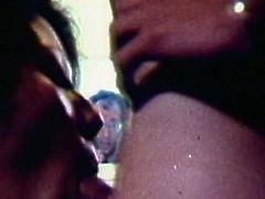 Needy babe gets slamed and made to swallow in wild hardcore vintage porn session