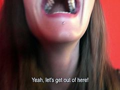 This lovely brunette with small perky tits knows what oral sex is all about. She takes her lover's shaft in her filthy mouth and starts sucking it greedily like a super qualified slut.
