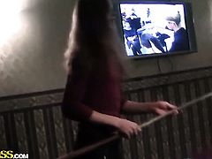 Blonde tries her hardest to make horny guy bust a nut with her mouth