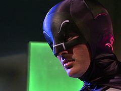 Blonde minx seduces Batman is a bar. She reveals his dick out of his Batman costumes. Slutty bitch takes the rod in her mouth. She sucks the rod properly. This porn parody clip is presented by Wicked studio.