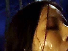 A sexy japanese SciFi girl gets covered with viscous alien liquid by a freak monster with tentacles!