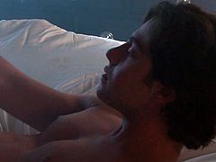 Sultry brunette Asian babe gets laid with her lover in bed on evening. Asian hottie gives blowjob in 69 pose and rides her man's big dick like a cowgirl.