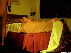 Hot tempered Asian guy fucks insatiable whore missionary style position. She has no idea that he put hidden camera before her coming.