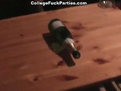 See a hot college orgy getting started after a naughty bottle game. After trying some lesbian pleasures watch the wild brunettes and blondes getting their clams banged balls deep into breathtaking orgasms.