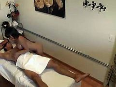 Nice Asian girl with big tits is fucking on the massage table. Don't know if that is covered by insurance but lets hope so.
