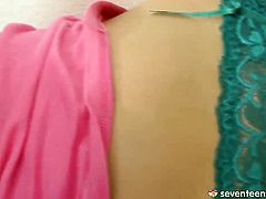 Magically sexy sweetie with bald twat shows it all and then masturbates in closeup