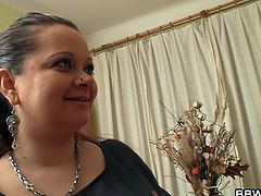 Bbw Jenia has a big, fat booty and a mouth that drools for cock. She with this dude but she has other plans with him as he will soon discover. The horny bitch shows him her huge boobs in that red bra and allows the guy to grope them. That was all it took to turn him on so now she's down on her knees blowing his cock