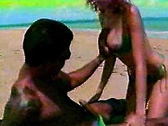 Redhead Latina gets fucked at the Beach