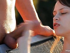 Beata swallows dudes throbbing pole