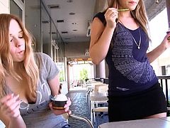 Couple of cute teen babes tease and show boob and nipple while they talk shit and drive, check it out right here, or go see something better.