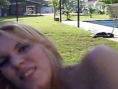 Golden-Haired Transsexual Outdoor Interracial Anal Screwed