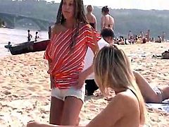 Nude Beach - Two sweet Little Tits Teens