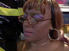 Lexi Doll is a hot bodied curvy ebony babe with glasses. She shows off her big booty and gets her meaty pussy fingered as she sucks meaty black dick with wild desire. This round assed black chick is sex hungry.