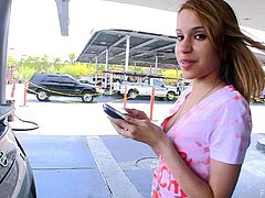 Get a load of this hot solo clip where a gorgeous teen Latina fingers her wet pussy in public and inside a car.