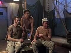 Van Darkholme, Sebastian Keys and two more fags are having some good time in a jail. The slaves get bound by the masters and undergo many tortures before getting their assholes drilled.
