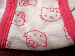 Cum on White and Pink Hello Kitty