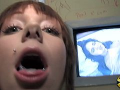 Skinny bitch Beau Marie sucks a fat black cock sticking out of a gloryhole. Then she moves her ass up to the boner and gets fucked like never before.
