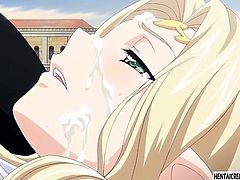 Blonde hentai girl fucked rough in public