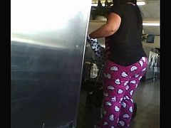 Big ass milf doing laundry