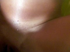 Stunningly curvy tanned brunette with big booty gets brutally fucked by thick cock in missionary and doggystyle positions in the restroom.