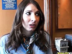 Brunette with phat bottom has a great desire for pussy banging