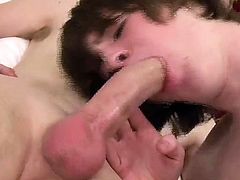 Caleb chokes down Johnny's gorgeous cock before trading