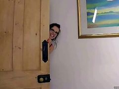 Watch this lucky old dude, picks up a very shy babe, then he takes hr to his place and let her dress up in a sexy kinky babe.See how she gets dressed up like a kinky whore and then sucks that big cock.She spreads her legs and shows her hot hairy pussy which this old dude fucks hard and cums in her mouth in the end.