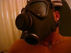 Medical mistress puts a mask on his face, spreads his legs and clothespins his balls and dick and tortures it hard