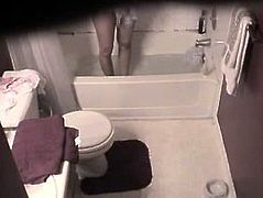 Hidden cam - Cute girl taking a bath