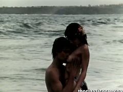 The Classic Porn brings you an exciting free porn video where you can see how a sensual vintage brunette gets banged in the beach while assuming some very hot poses.