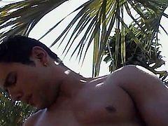 Watch these hot Latino boys having fun in the pools and enjoying their summer vacations when two hot studs decide to enjoy in their own ways so they get under a hut and the action starts with kissing and cock sucking which leads them in hardcore anal sex.