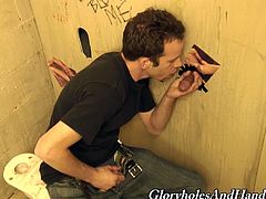 Get a hard dick watching this white man while she serves a yummy blowjob to a dick in a gloryhole that nobody knows to who belongs.