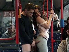 Long haired slutty blondie with impossibly magnificent body shapes got powerfully attacked by her kinky guy while riding a bus, she gave him nice dick suck. Look at this crazy guys in Mofos Network sex video!
