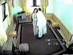 Spy camera caught slutty housewife cheating on her hubby. The guy lifted up her skirt while she was standing on her all four. He penetrated her slick pussy hole from behind pounding intensively.