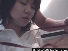 This hot little asian slut brings a friend over at her house to do homework after school. However this guy has other plans. He fucks her hard and drops his cum on her breasts.
